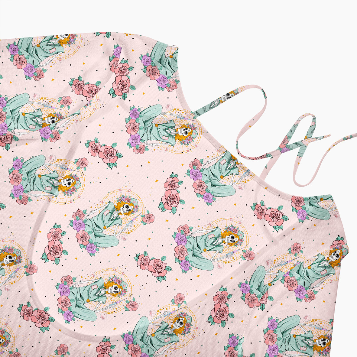 Purplehecate The Skeleton Nurse Beachwear Cover-Up Dress