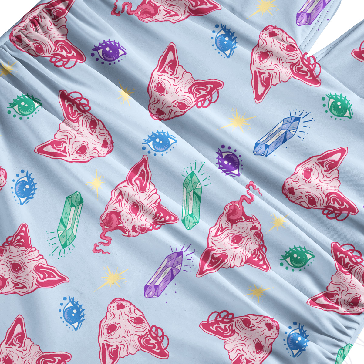 Purplehecate Crystal Cat Skull Swimsuit