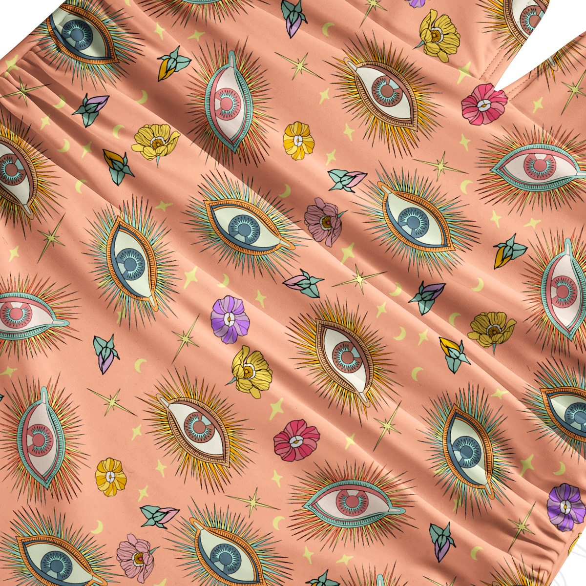 Purplehecate Evil Eye Pattern One-Piece Swimsuit