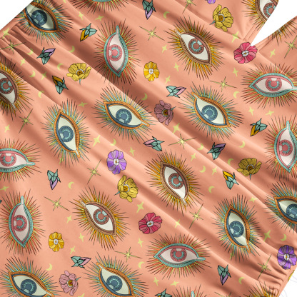 Purplehecate Evil Eye Pattern One-Piece Swimsuit