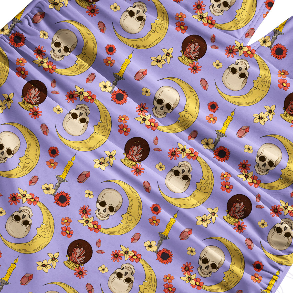 Purplehecate Sorcerer's Skull One-Piece Swimsuit