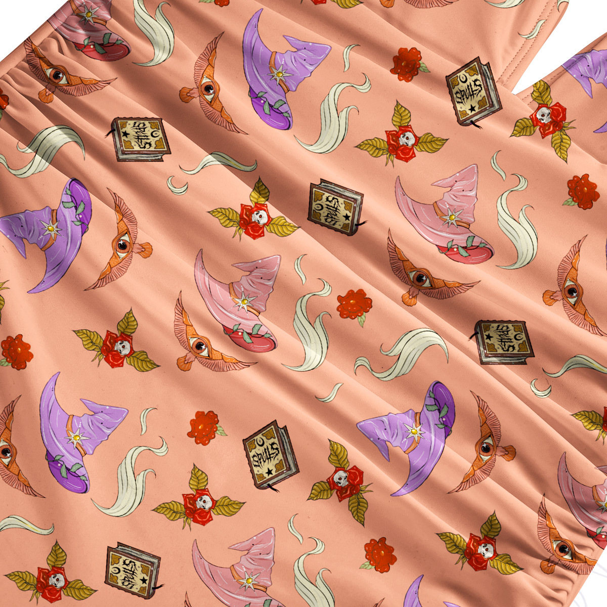 Purplehecate Fantasy Wizard Hat One-Piece Swimsuit