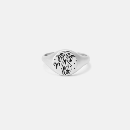 Purplehecate Aries Zodiac Sterling Silver Ring