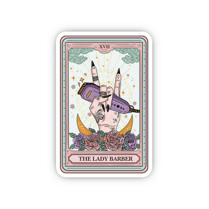 Purplehecate The Lady Barber Tarot Card Sticker
