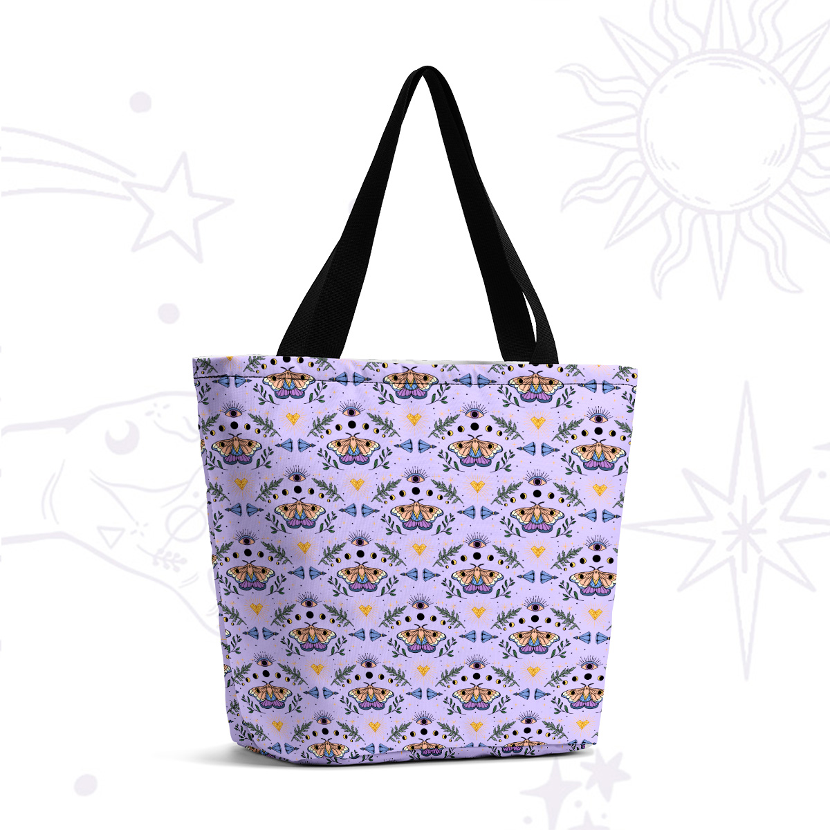 Purplehecate Luna Moth Witch Tote Shopping Bag