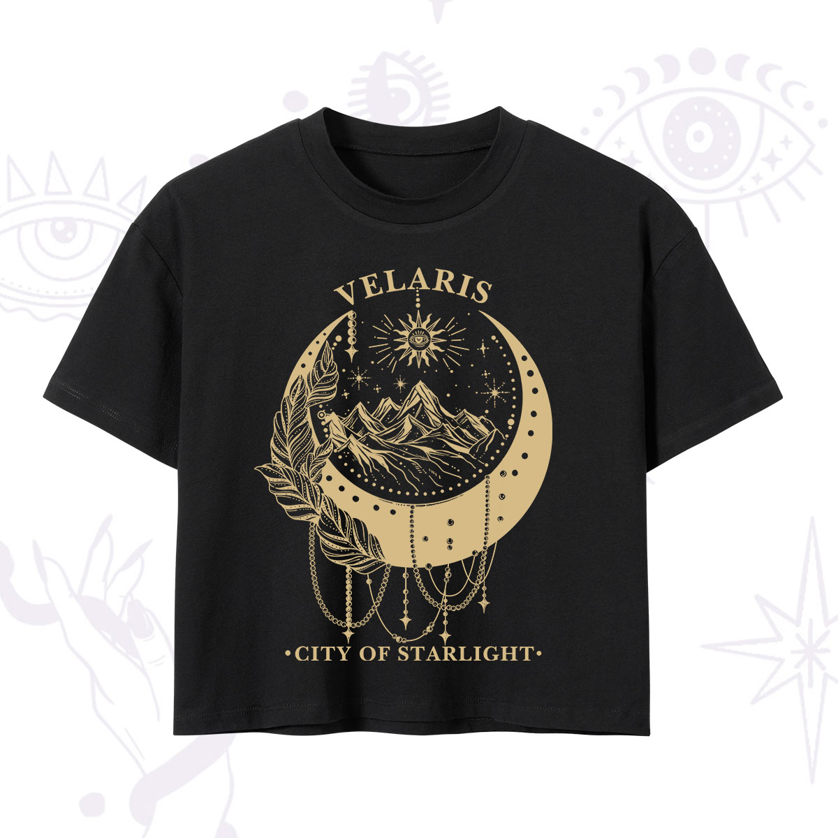 Purplehecate Moonlit Peaks of Starlight Crop T-Shirt