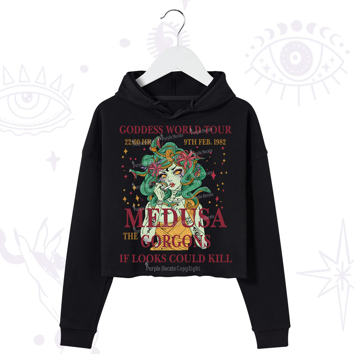 Purplehecate Medusa The Gorgons Crop Hoodie
