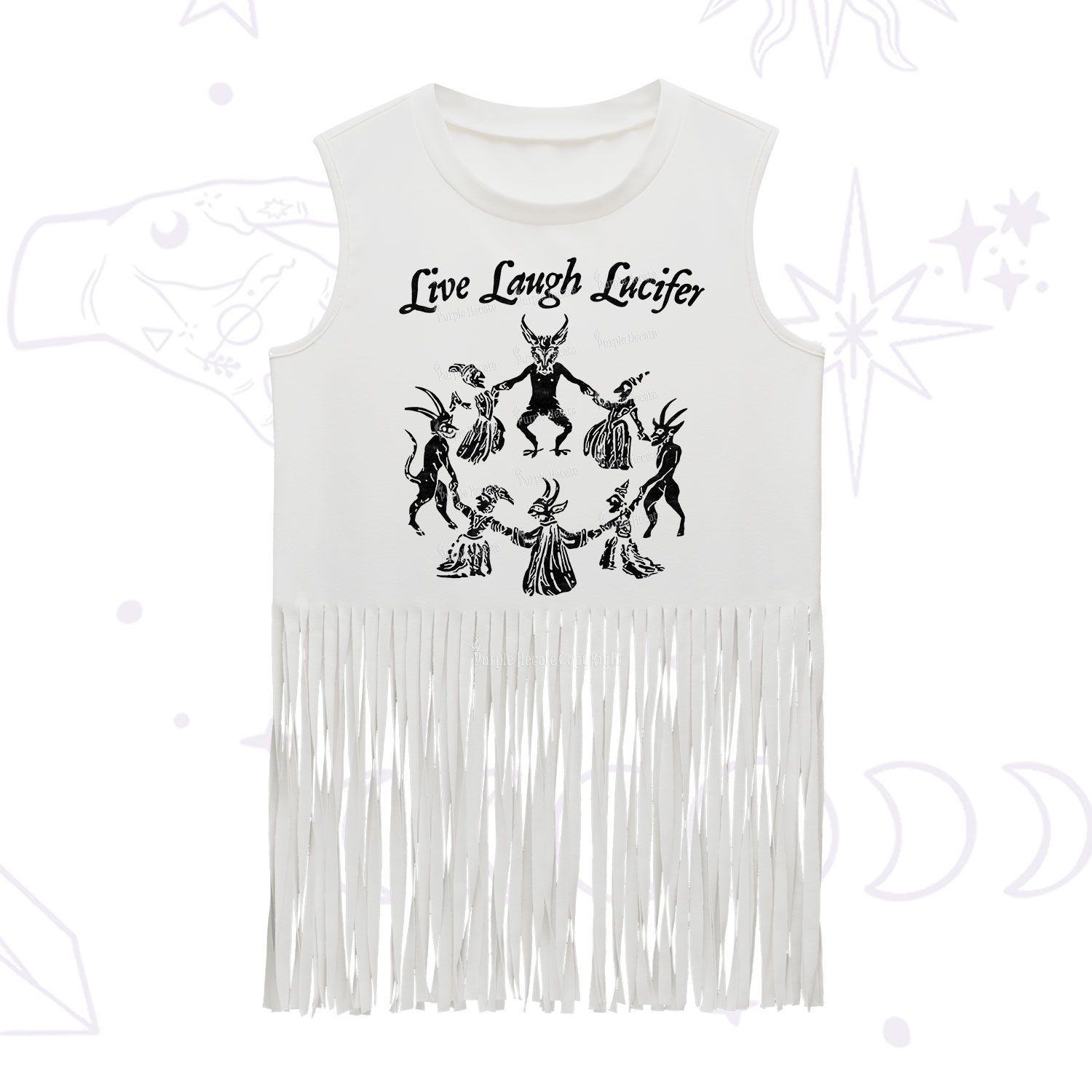 Purplehecate Live Laugh Lucifer Fringe Tank Top