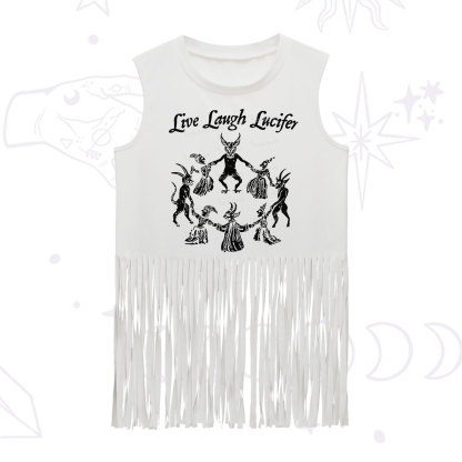 Purplehecate Live Laugh Lucifer Fringe Tank Top