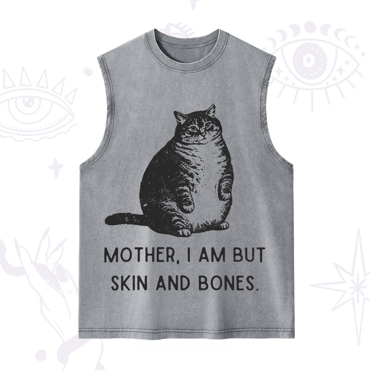 Purplehecate Cat Mother I Am But Skin And Bones Washed Tank