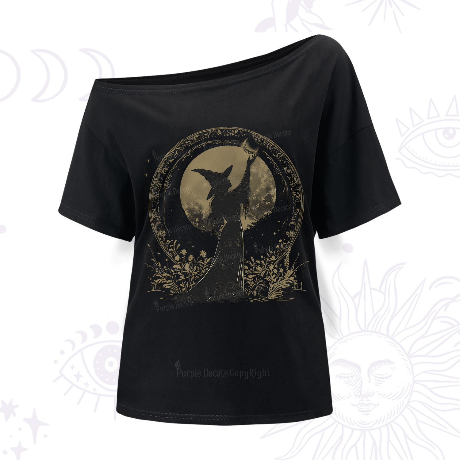 Purplehecate The Moon Witch One Shoulder T-Shirt