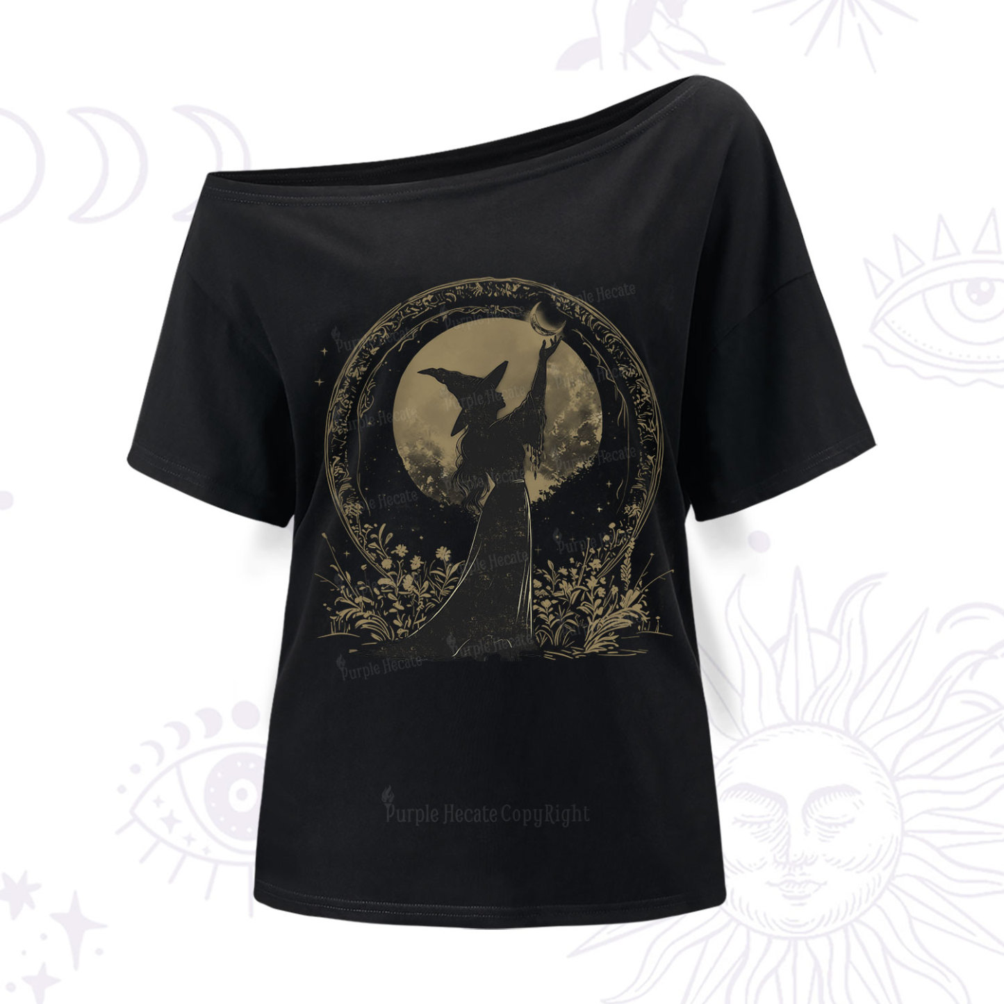Purplehecate The Moon Witch One Shoulder T-Shir