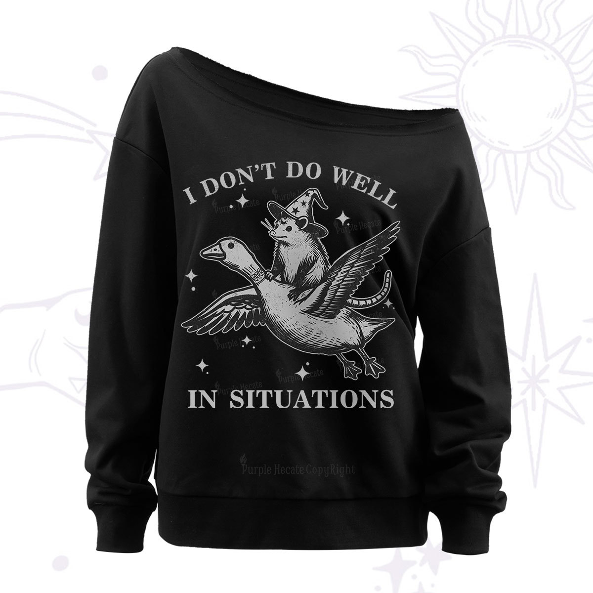 Purplehecate I Don't Do Well In Situations Off The Shoulder Sweat