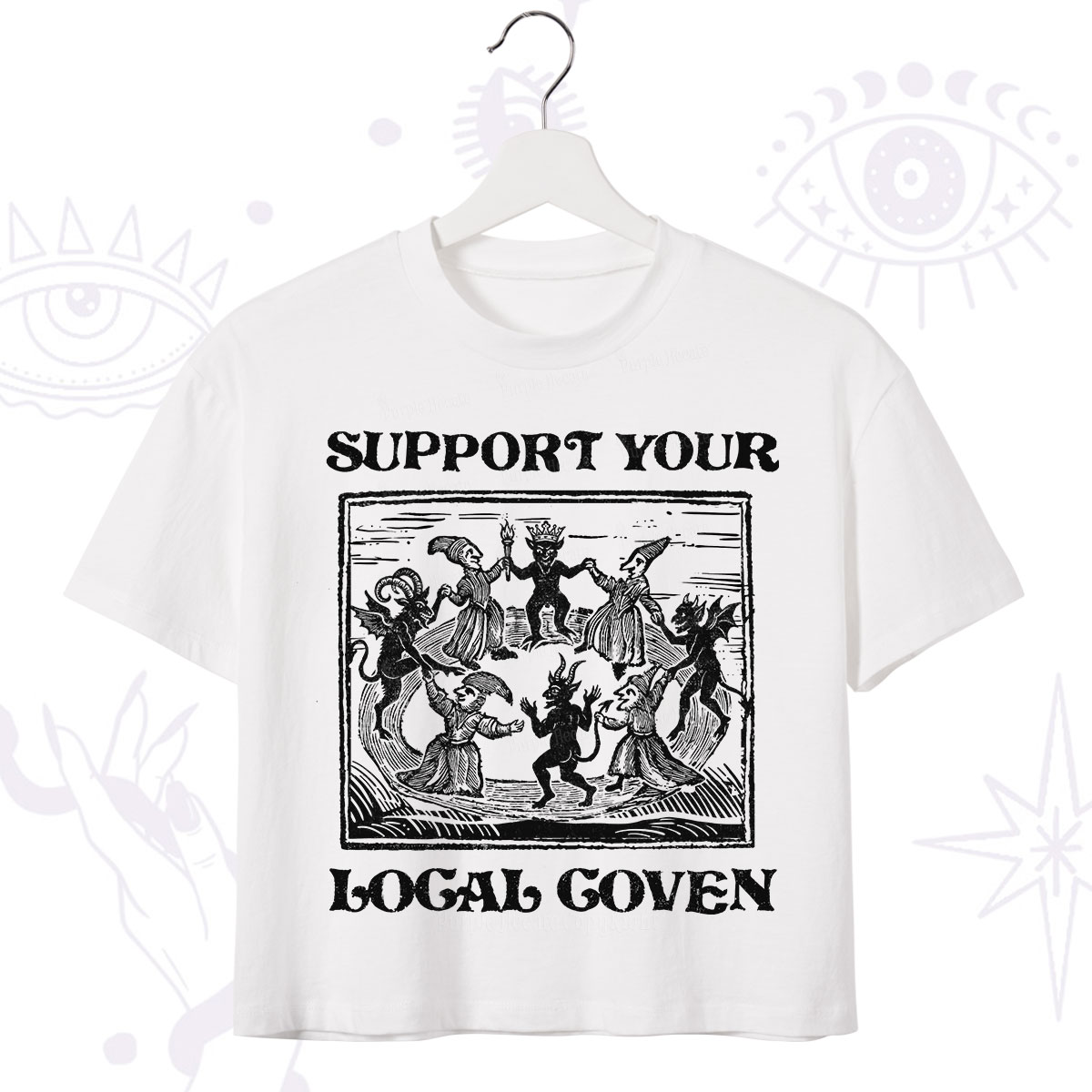 Purplehecate Support Your Local Coven Crop T-Shirt