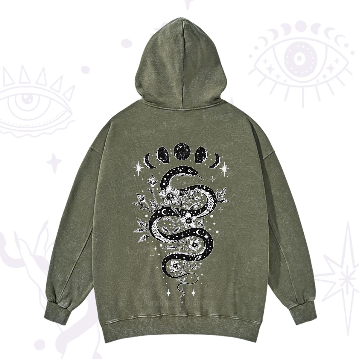 Purplehecate Serpent Spell Washed Hoodie