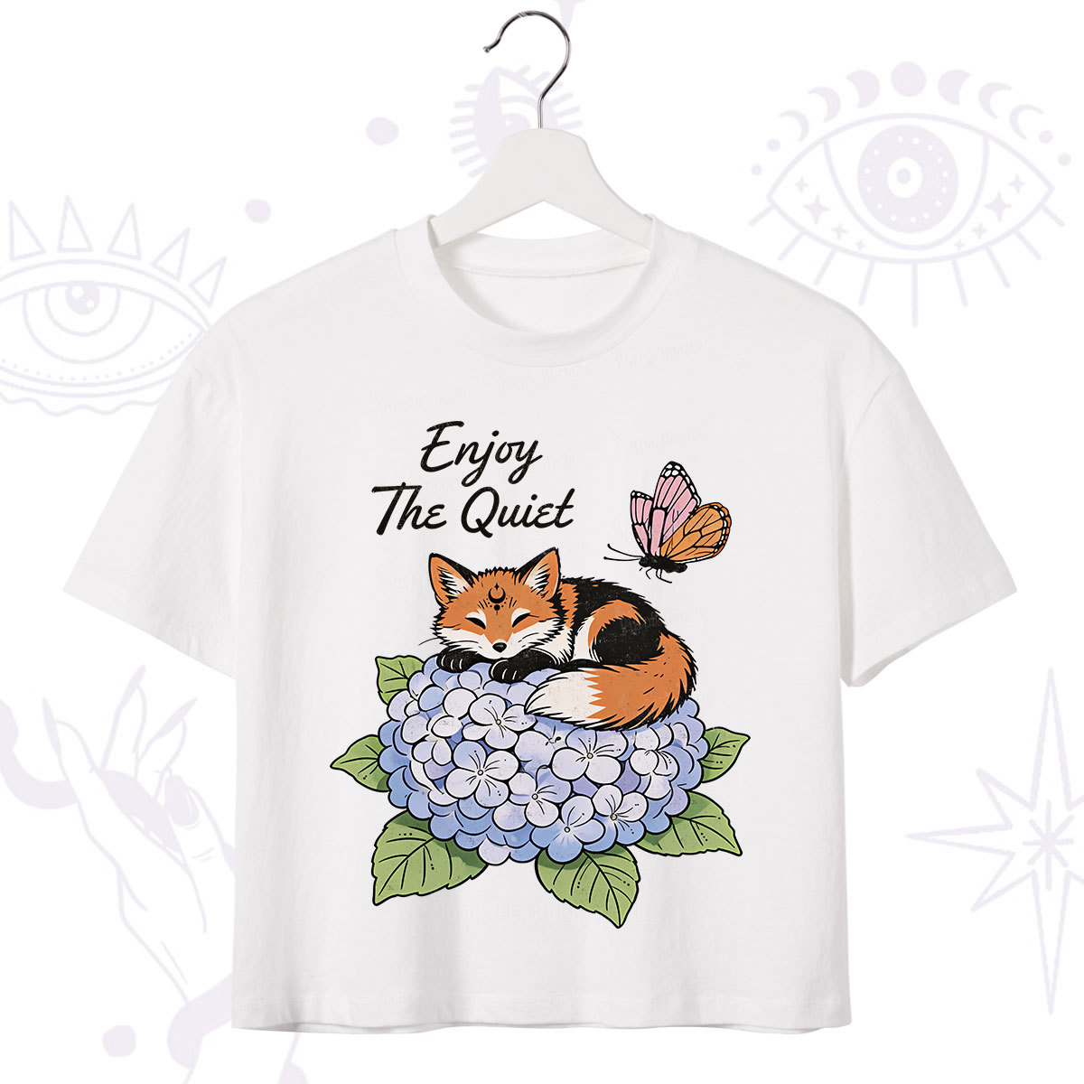 Purplehecate Enjoy The Quiet Fox Crop T-Shirt