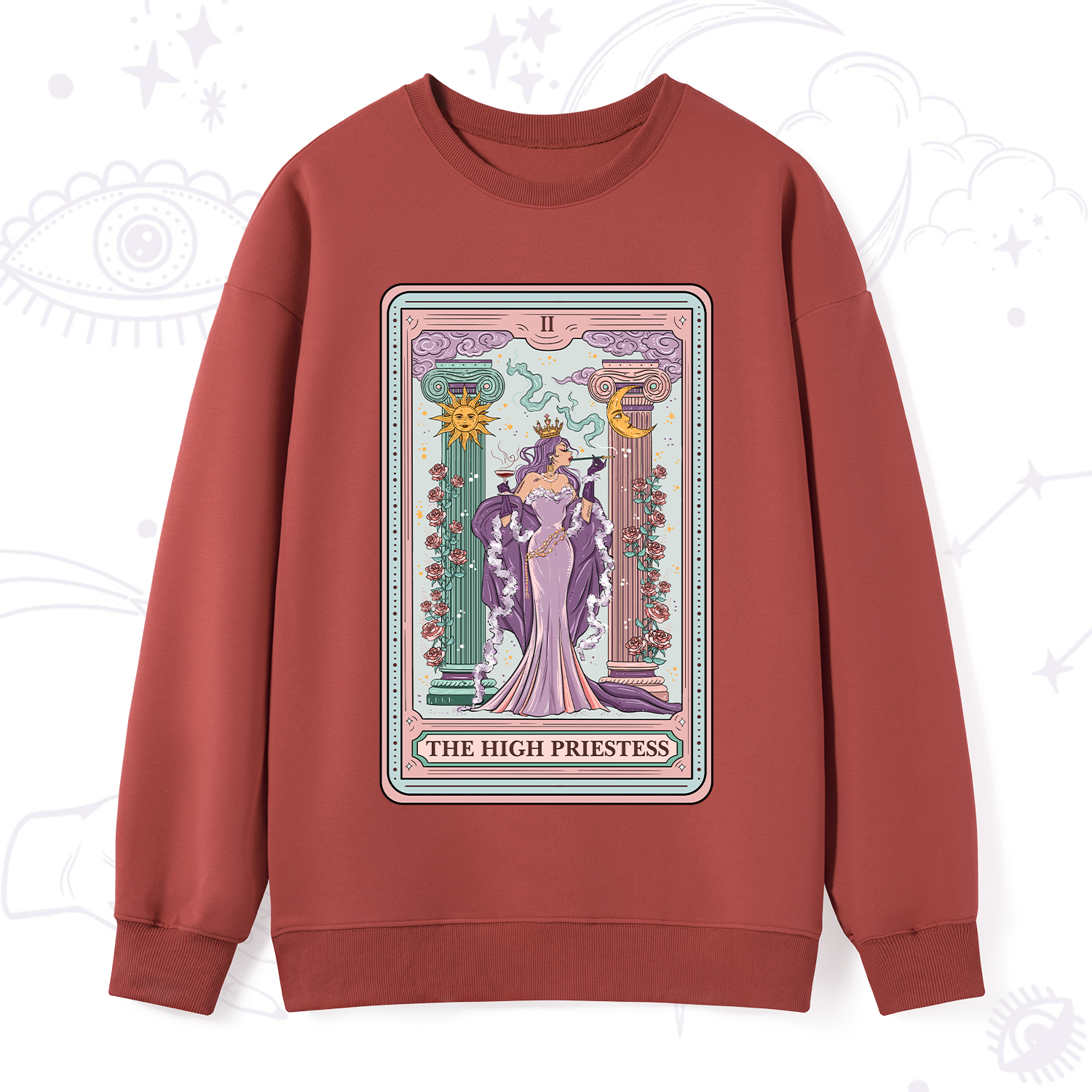 Purplehecate The High Priestess Tarot Card Sweatshirt