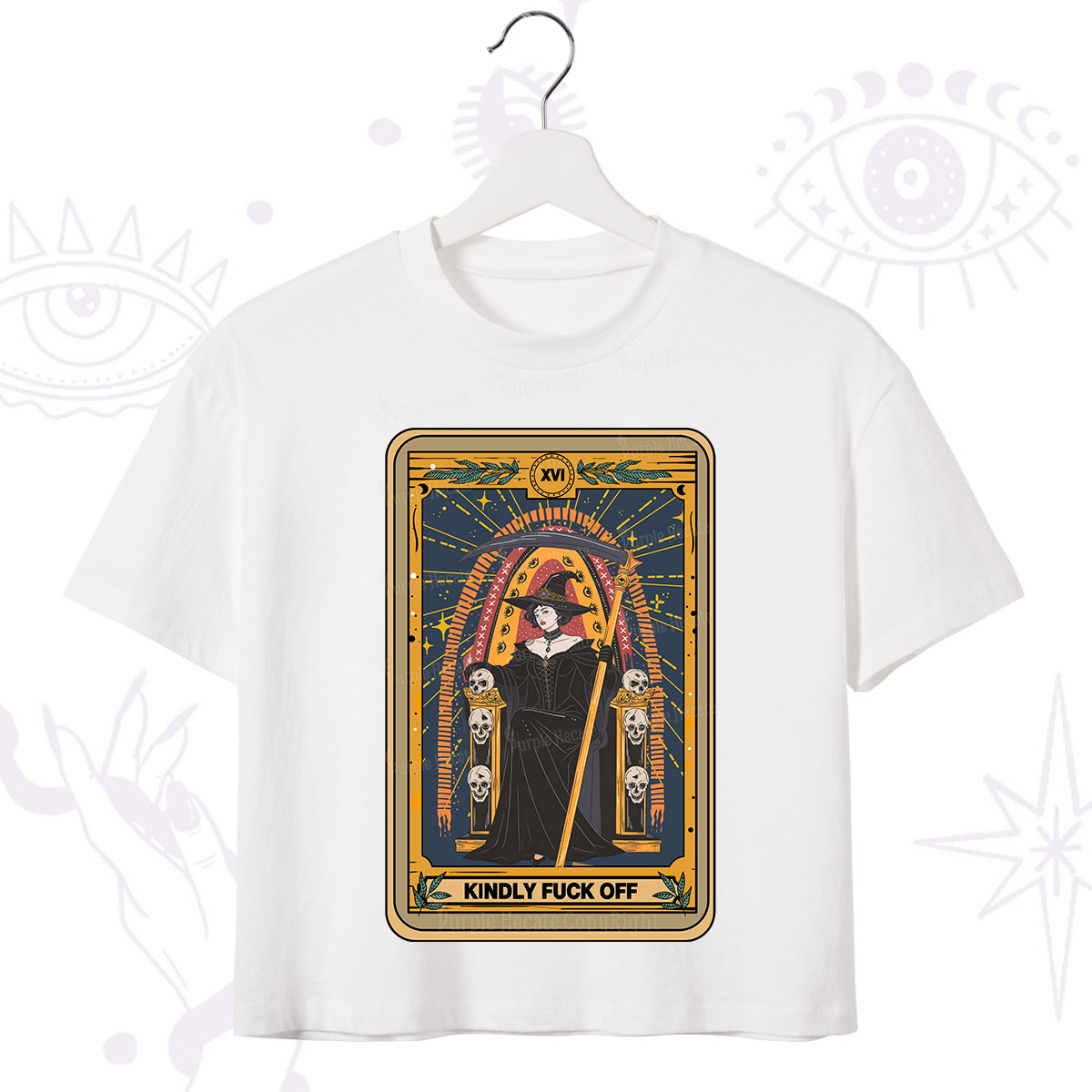 Purplehecate The Kindly Fuck Off Tarot Crop T-Shirt