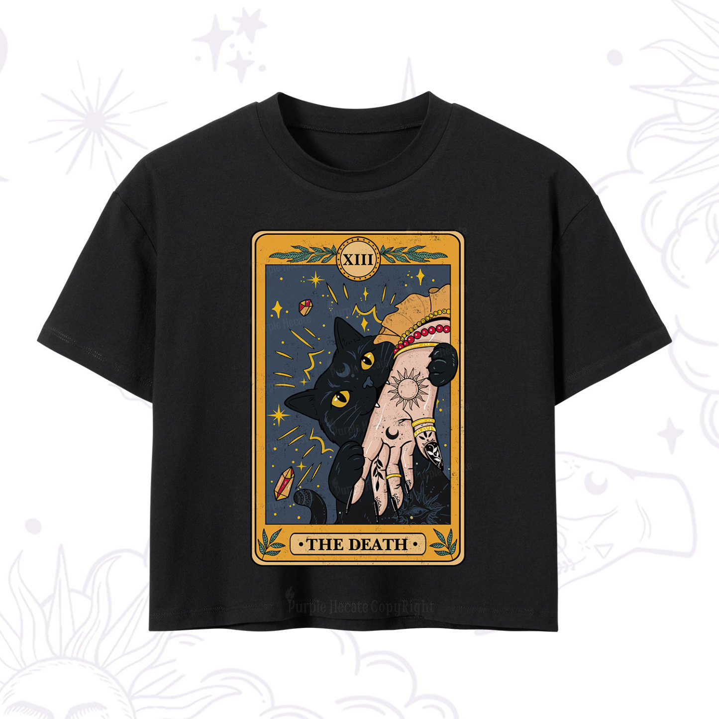 Purplehecate The Death Tarot Card Crop T-Shirt