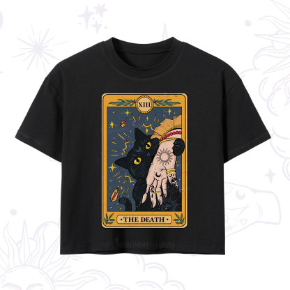 Purplehecate The Death Tarot Card Crop T-Shirt