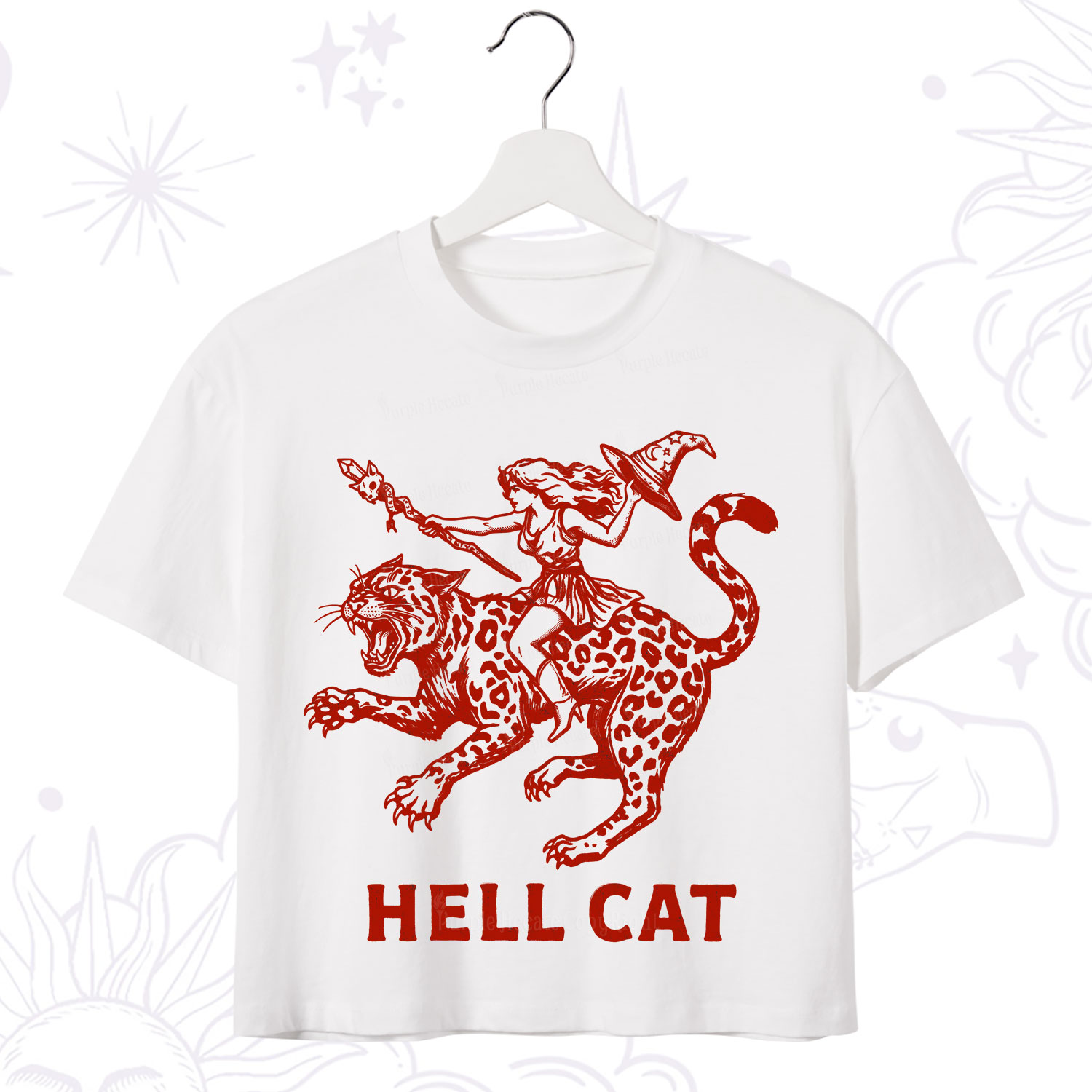 Purplehecate Hex Girl Hell Cat Crop T-Shirt