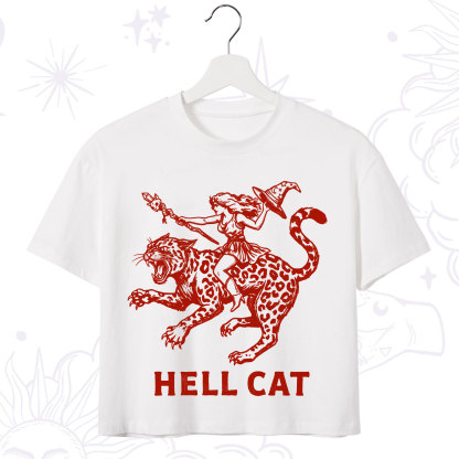 Purplehecate Hex Girl Hell Cat Crop T-Shirt