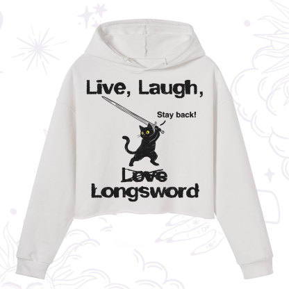 Purplehecate Live Laugh Love Longsword Crop Hoodie