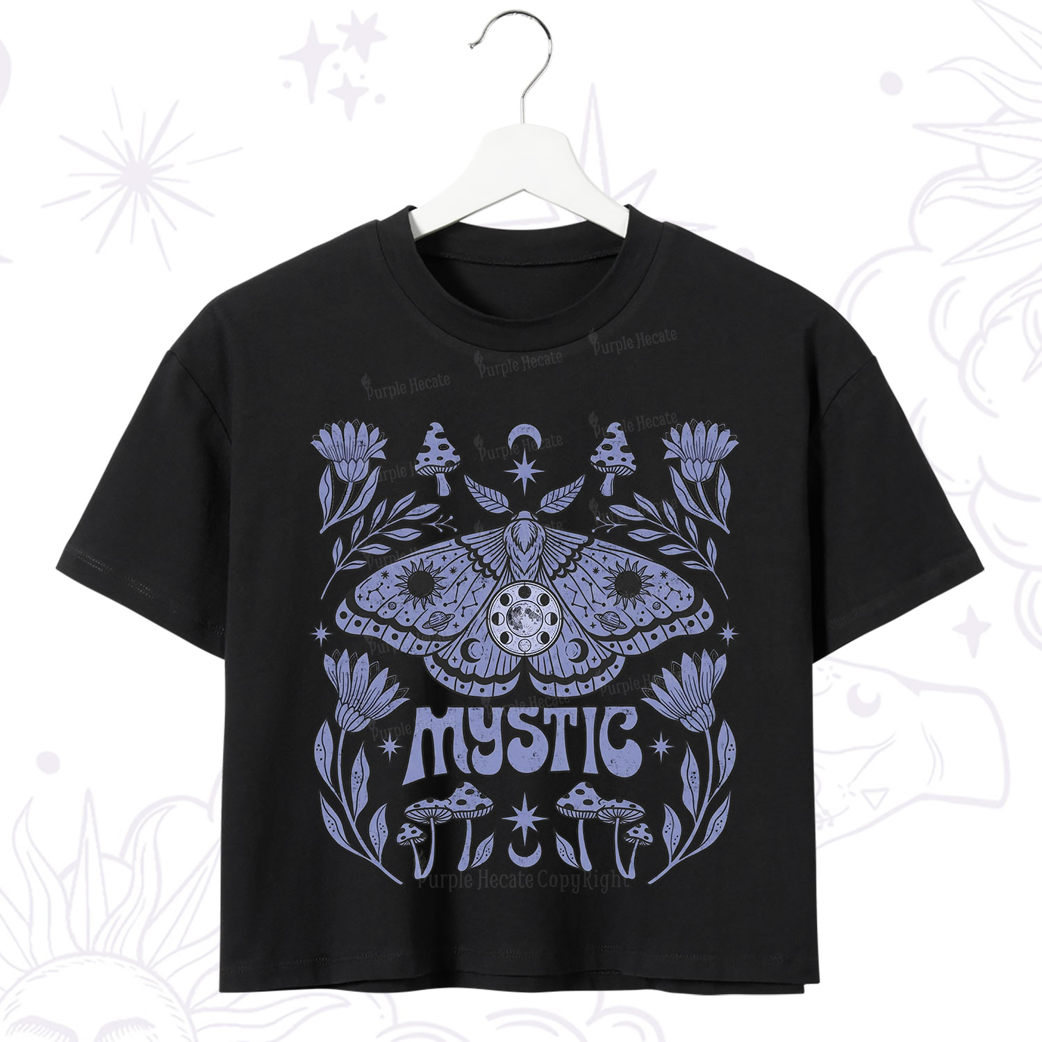Purplehecate Mystic Luna Moth Crop T-Shirt