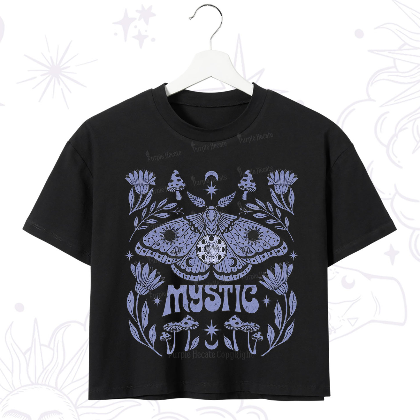Purplehecate Mystic Luna Moth Crop T-Shirt