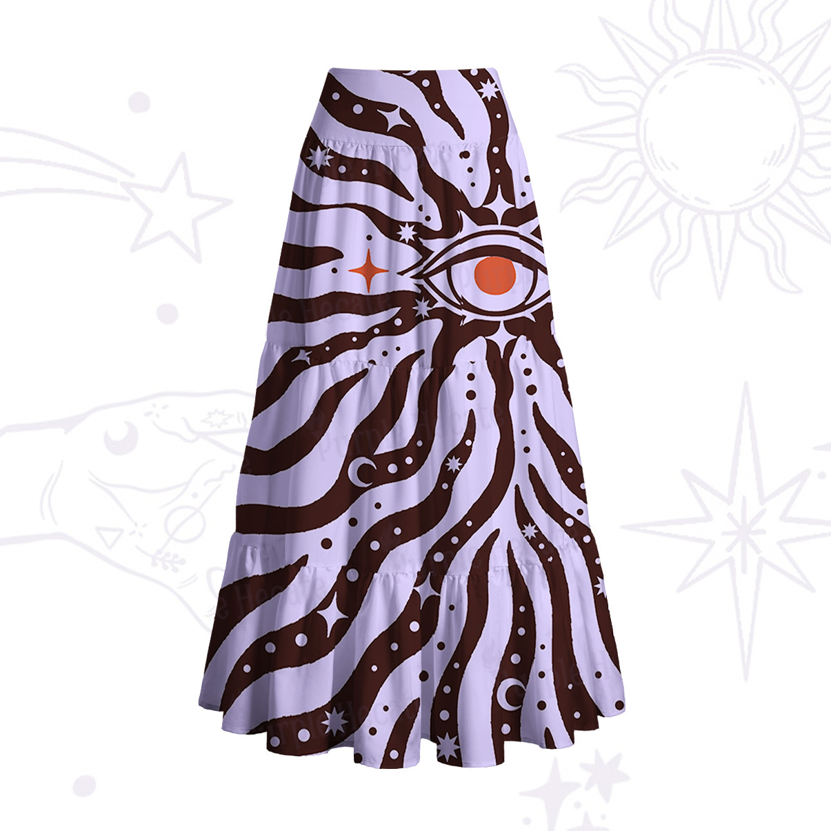 Purplehecate Green Vision Illusion Convertible Maxi Skirt