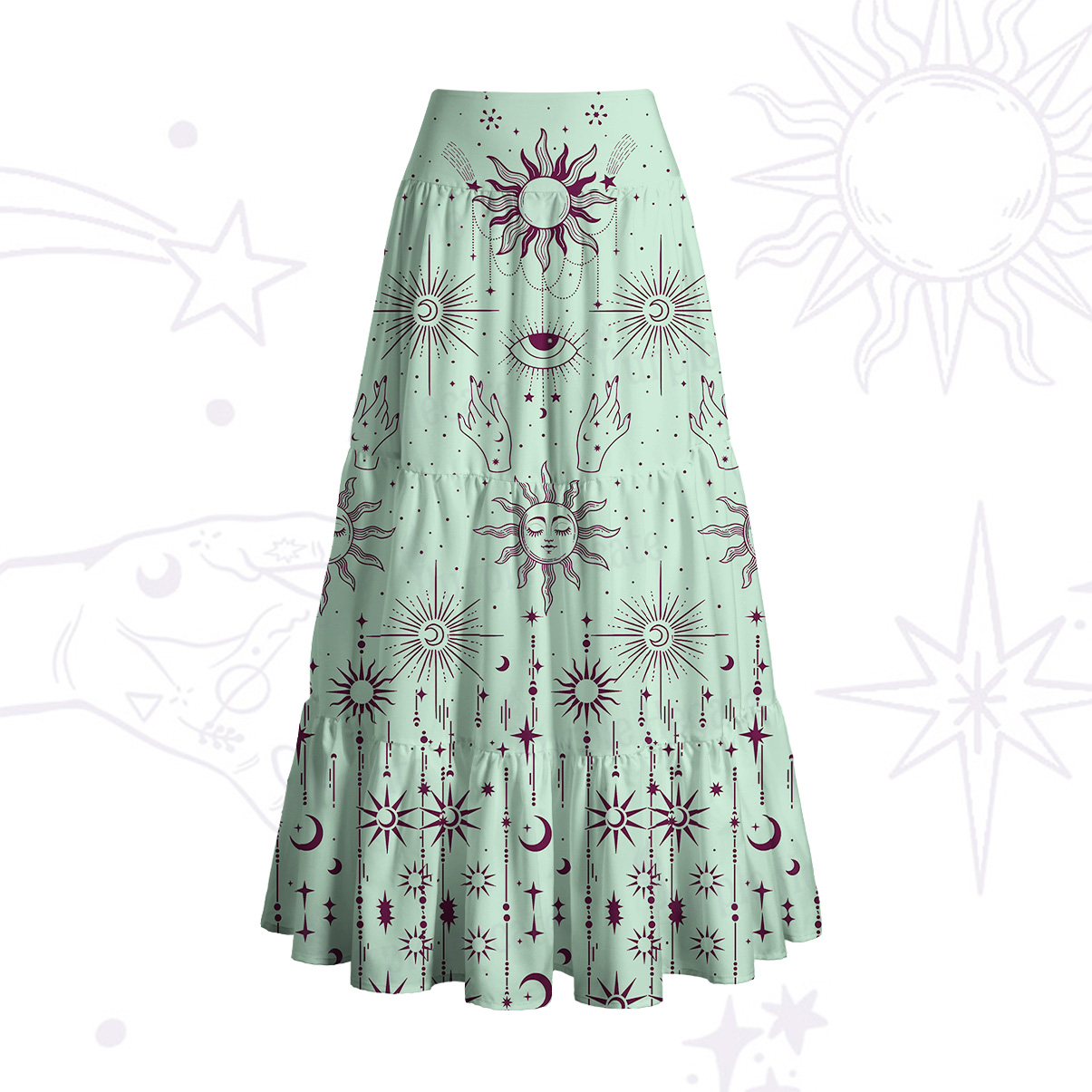 Purplehecate Solar Oracle Convertible Maxi Skirt