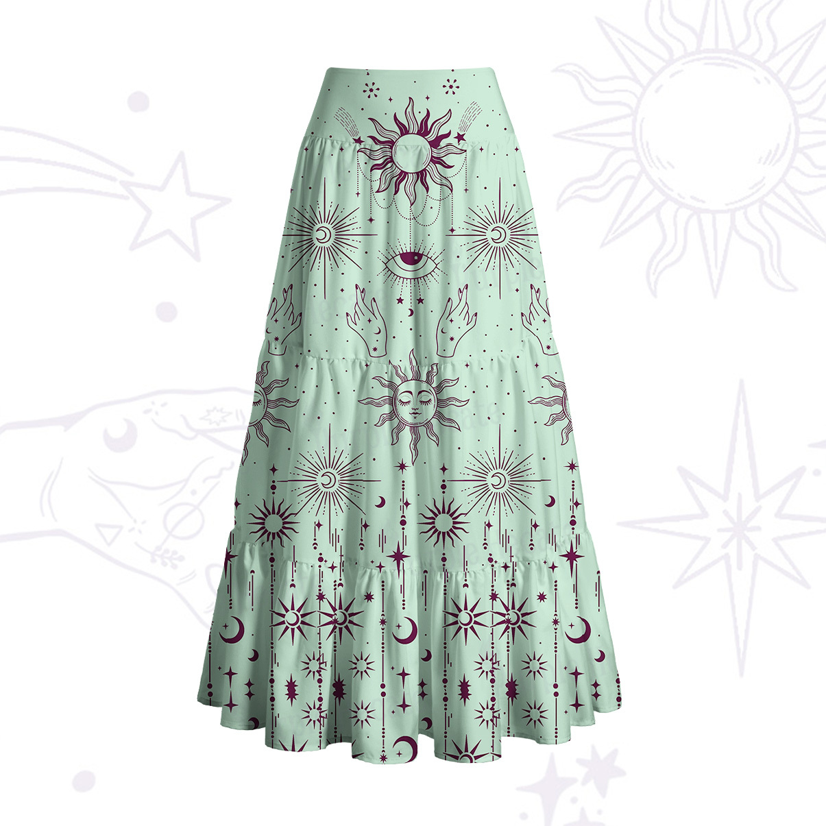 Purplehecate Solar Oracle Convertible Maxi Skirt