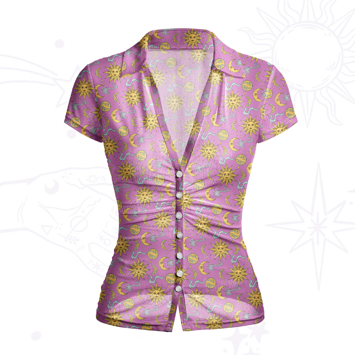 [Copy][Copy]Purplehecate Magic of Sun and Moon Mesh Button Up Top