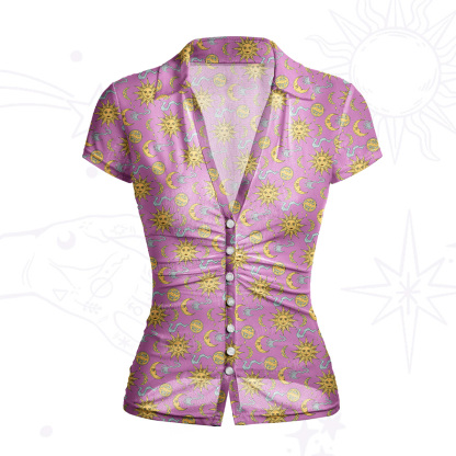 [Copy][Copy]Purplehecate Magic of Sun and Moon Mesh Button Up Top