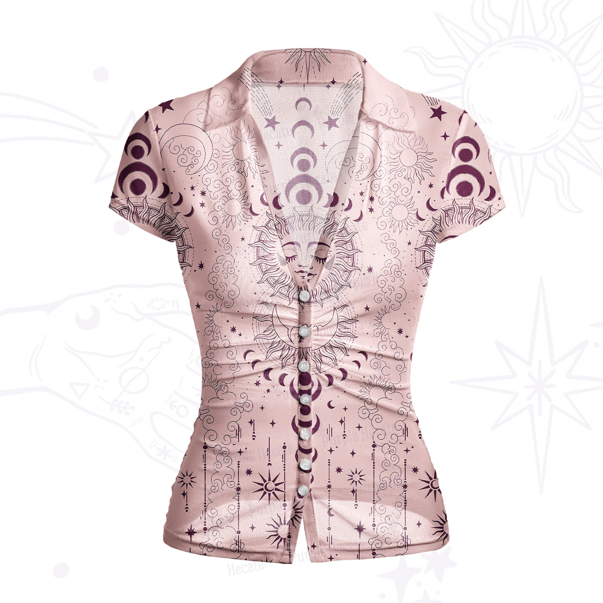 Purplehecate Lunar Eclipse Mesh Button Up Top