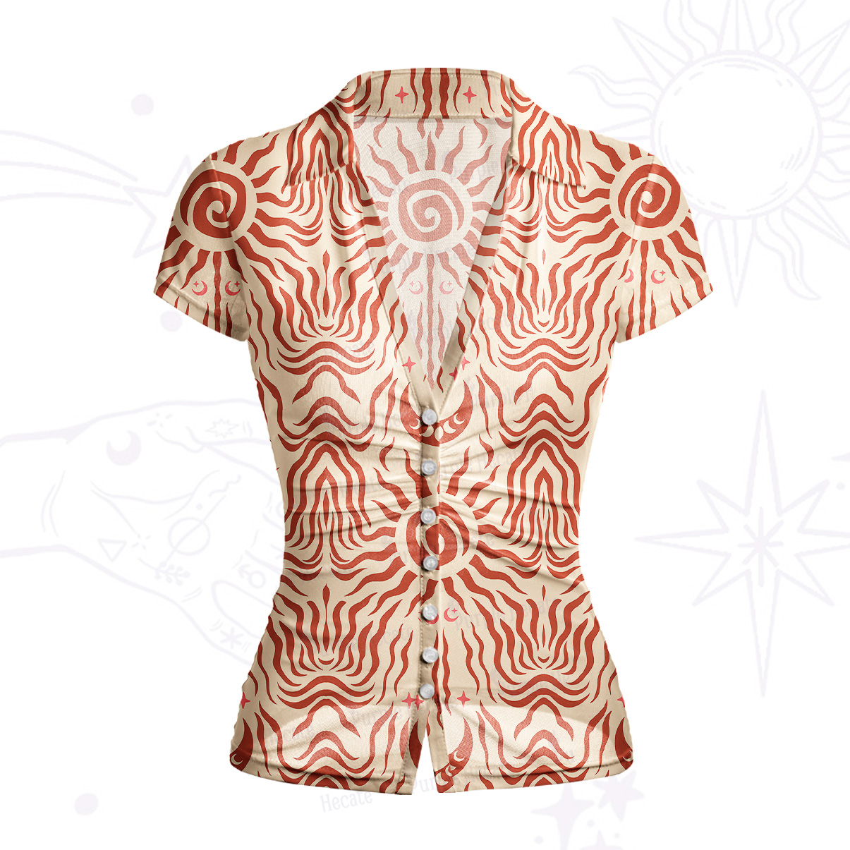 Purplehecate Solar Ritual Mesh Button Up Top