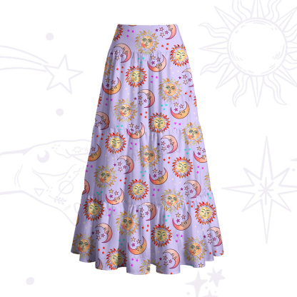 Purplehecate Dancing Suns and Lunar Dreams Convertible Maxi Skirt