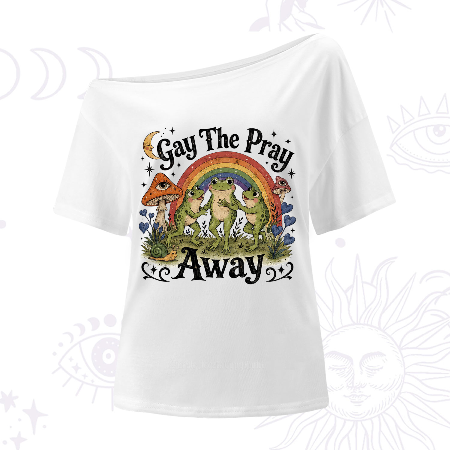 Purplehecate Gay The Pray Away Frog Pride One Shoulder T-Shirt