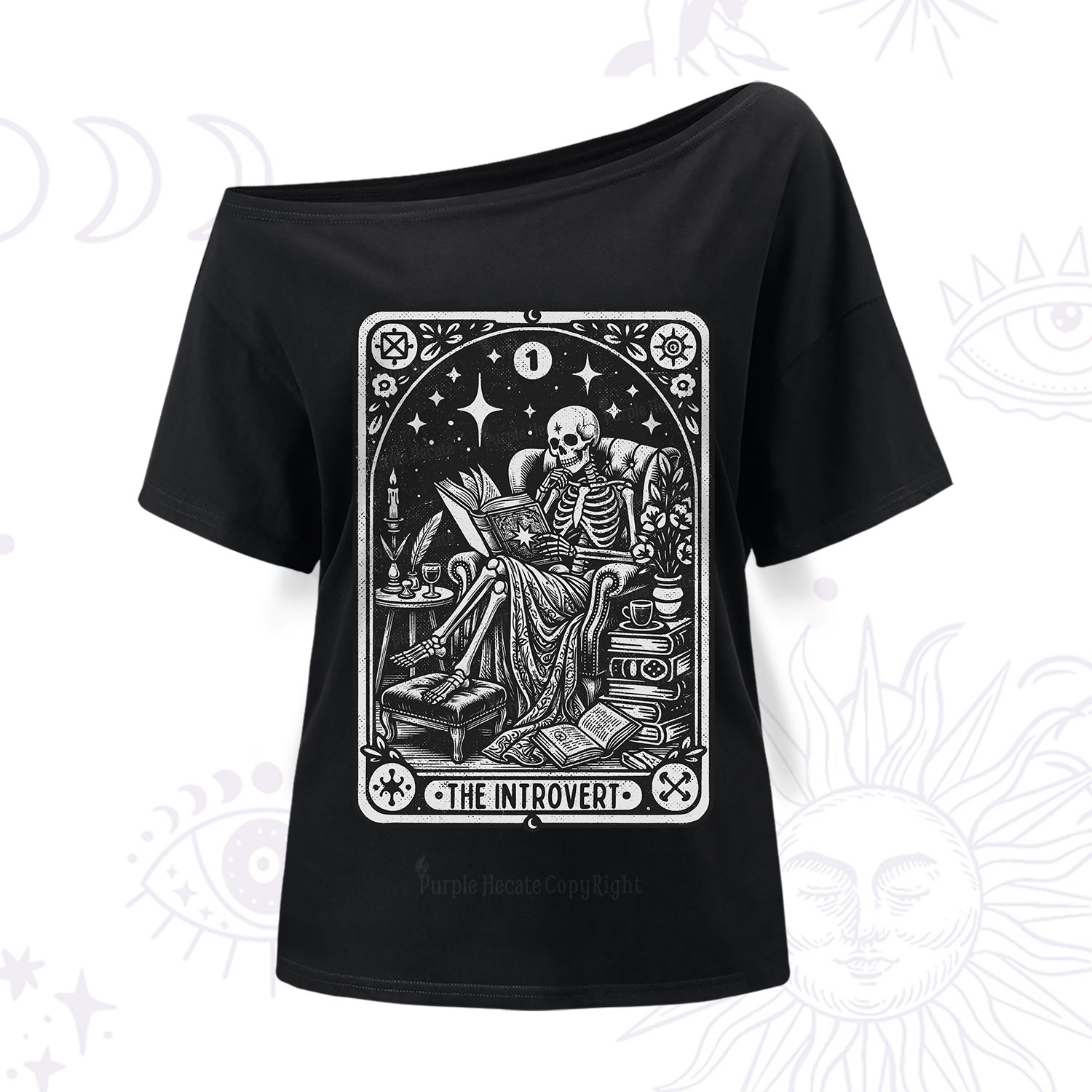 Purplehecate The Introvert Tarot Card One Shoulder T-Shirt