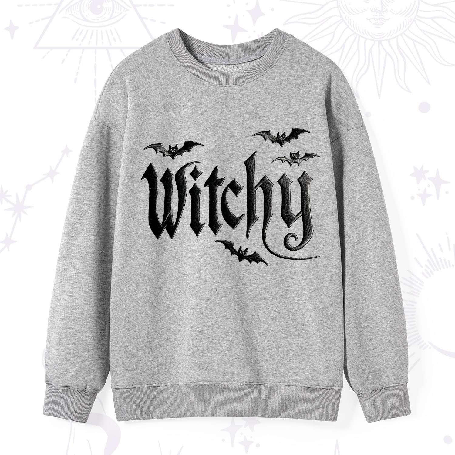 Purplehecate Gothic Bat Embroidered Sweatshirt