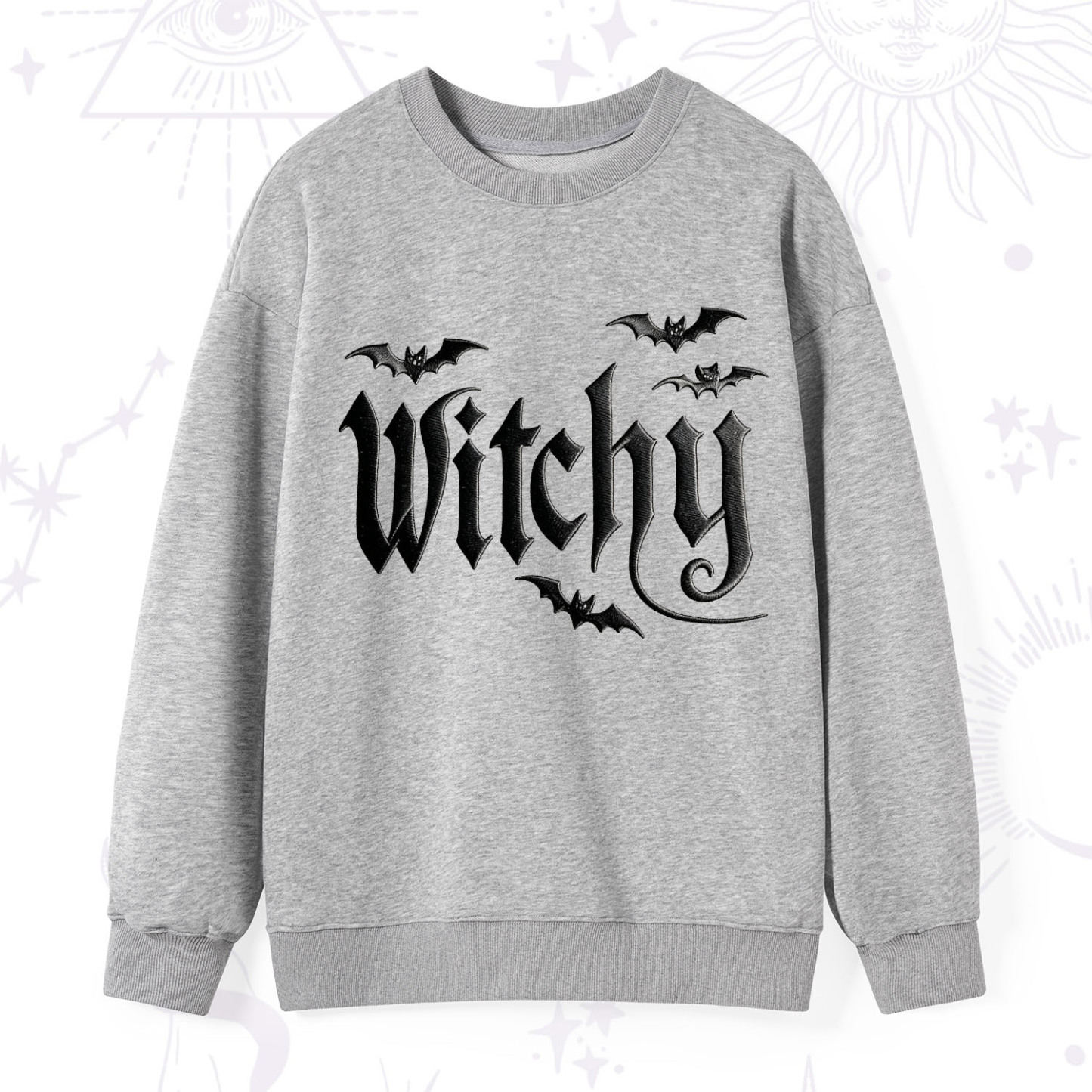 Purplehecate Gothic Bat Embroidered Sweatshirt