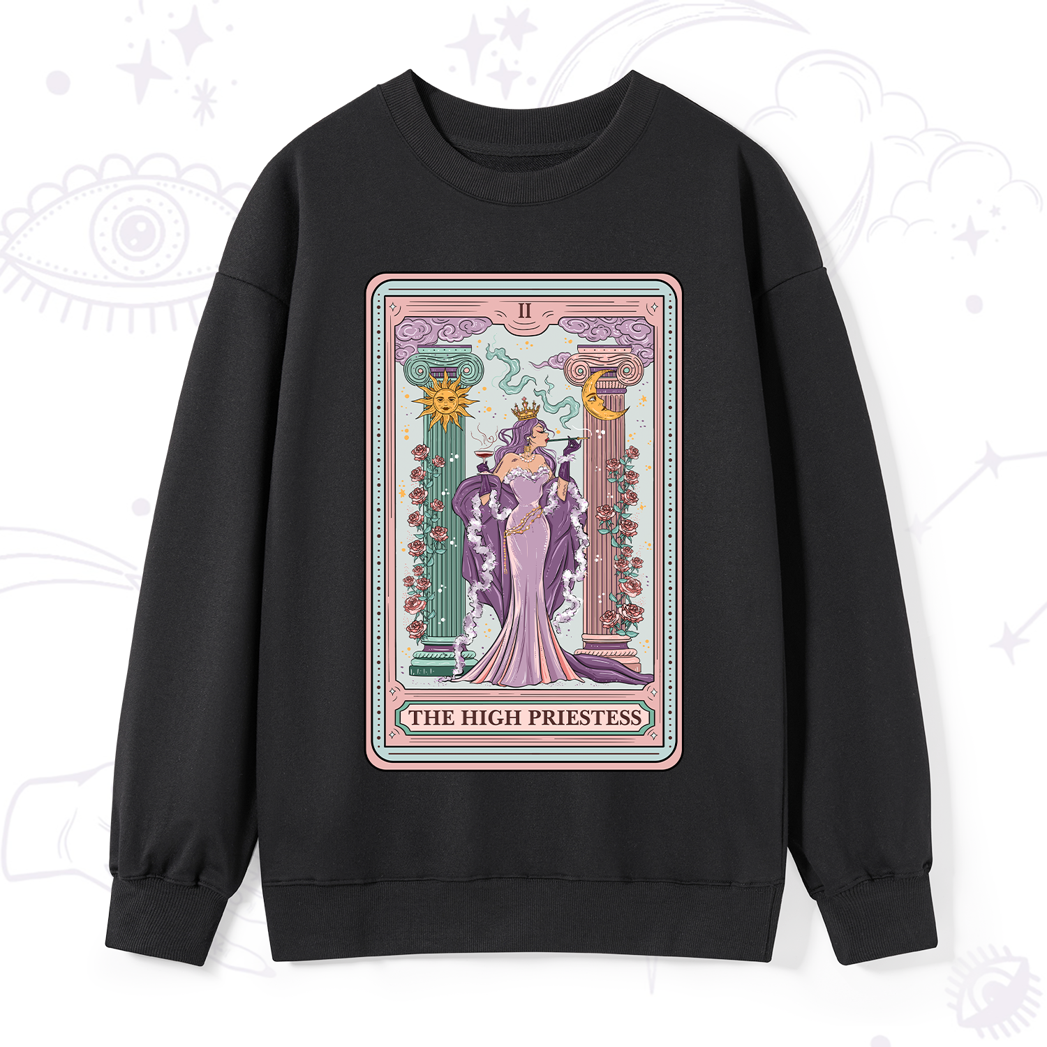 Purplehecate The High Priestess Tarot Card Sweatshirt