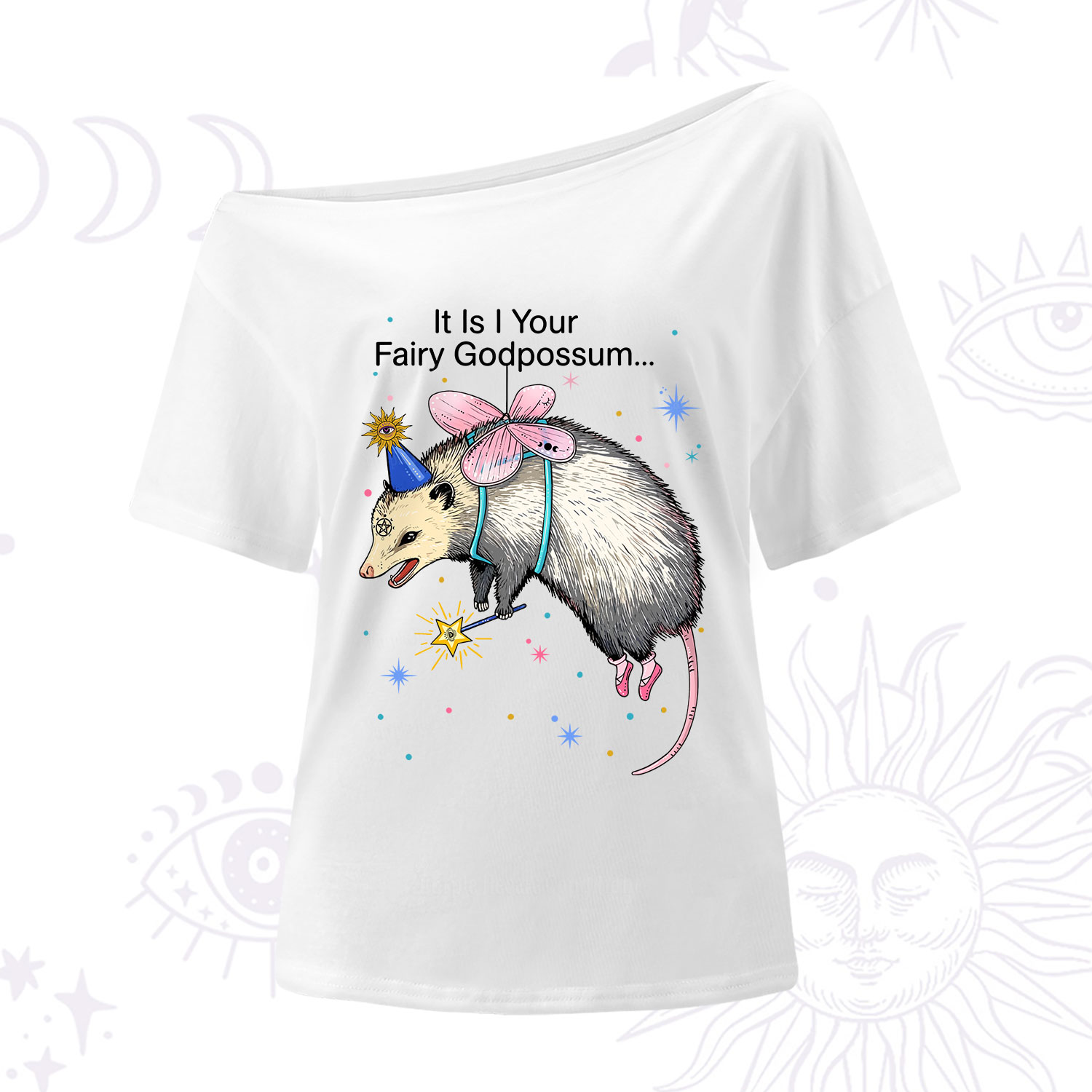 Purplehecate It Is I Your Fairy Godpossum One Shoulder T-Shirt