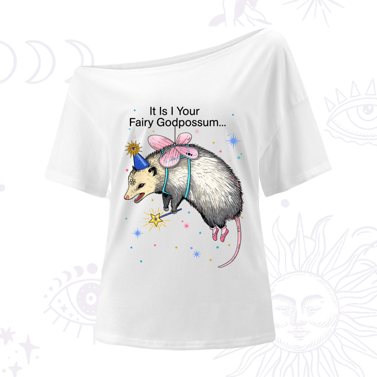 Purplehecate It Is I Your Fairy Godpossum One Shoulder T-Shirt