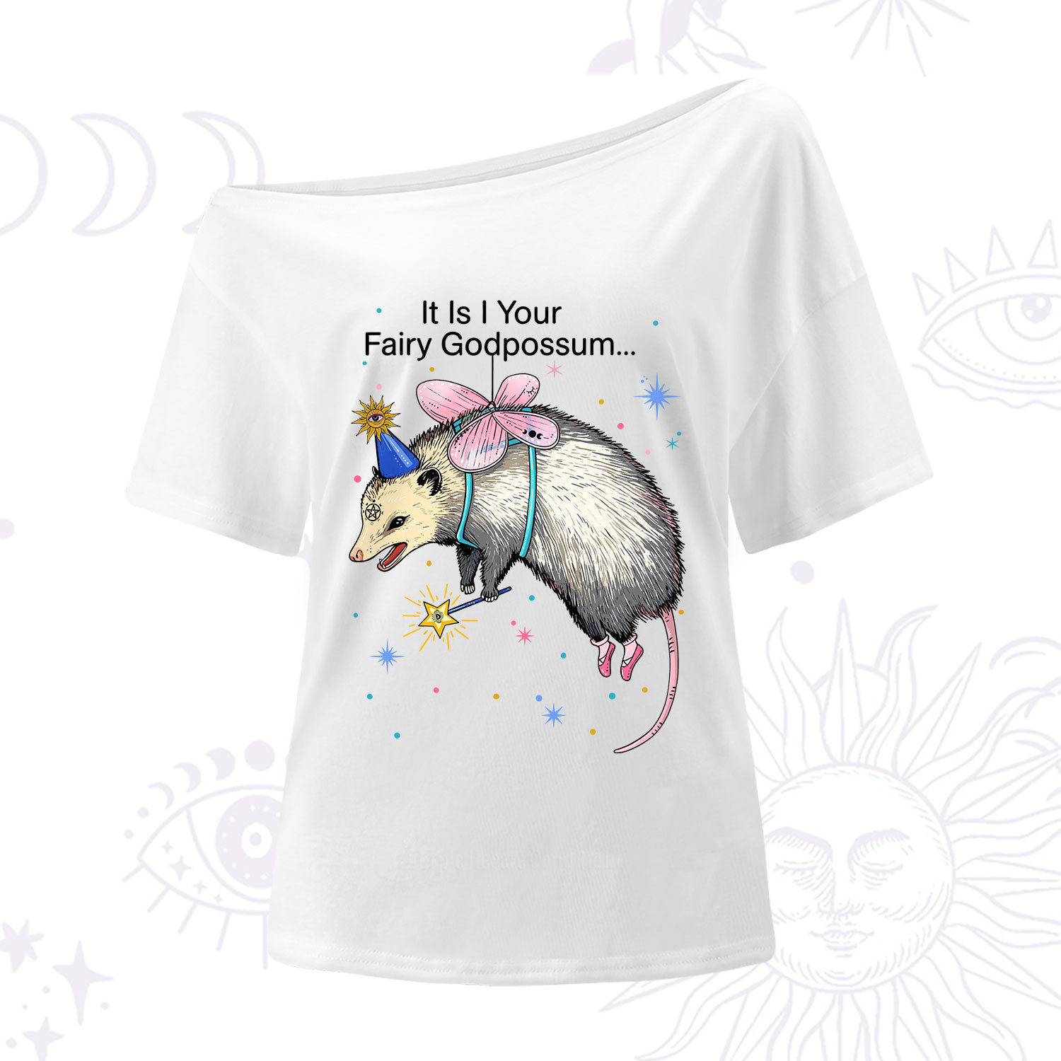 Purplehecate It Is I Your Fairy Godpossum One Shoulder T-Shirt