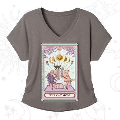 Purplehecate The Cat Mom Tarot V-Neck T-Shirt