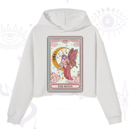 Purplehecate The Moon Tarot Crop Hoodie