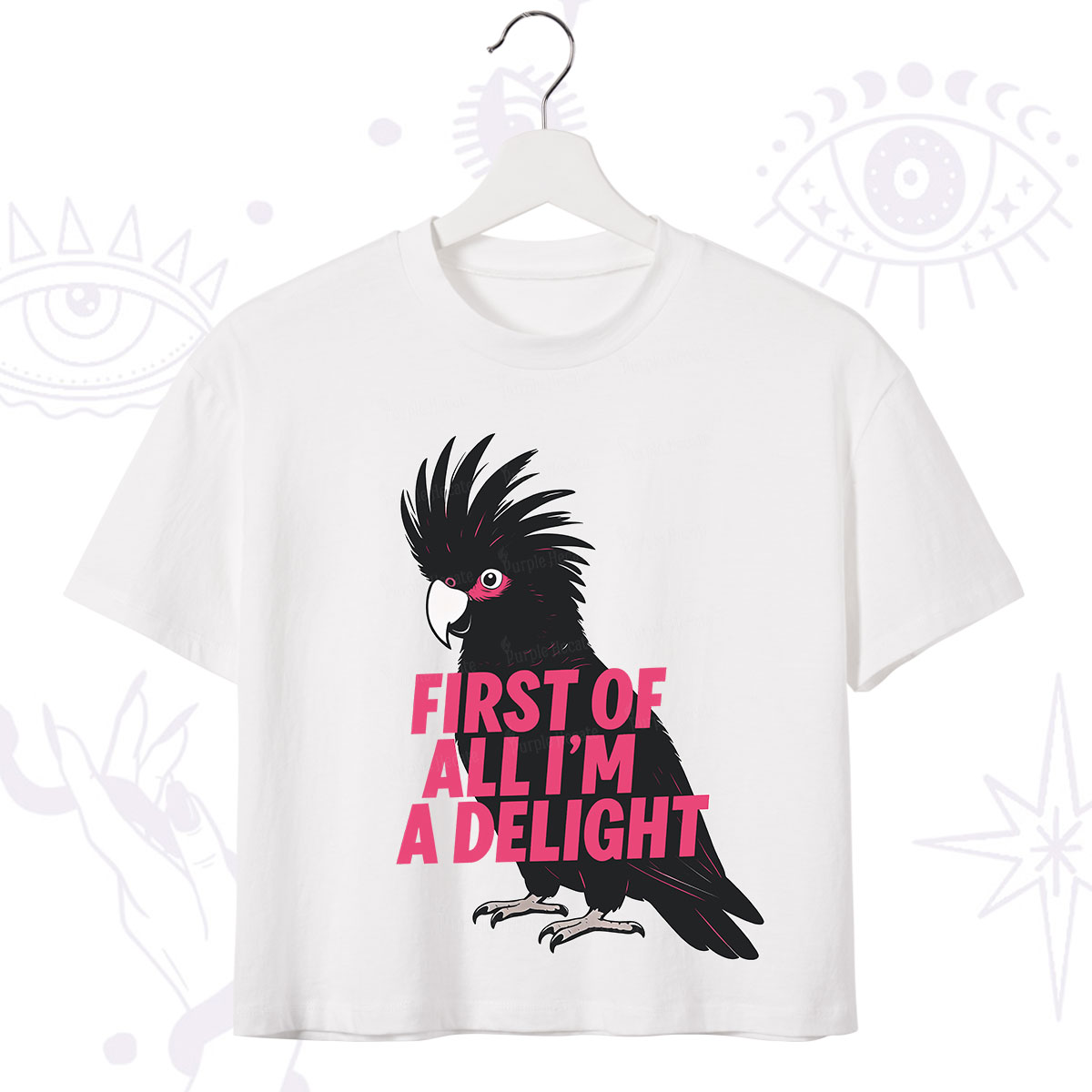 Purplehecate First Of All I'm A Delight Parrot Crop T-Shirt