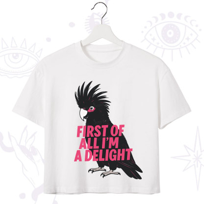 Purplehecate First Of All I'm A Delight Parrot Crop T-Shirt