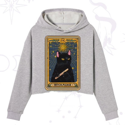Purplehecate The Witch Please Tarot Crop Hoodie